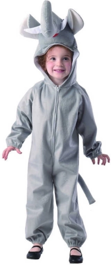 Elephant carnival costume for children XS (92–104 cm)