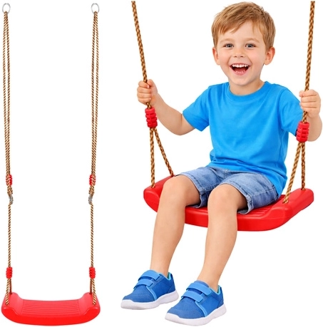 Kruzzel children's plastic rope swing - red