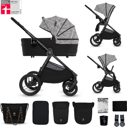 KINDERKRAFT Nea 2 2в1 комбинирана детска количка Lunar Black Bizuu