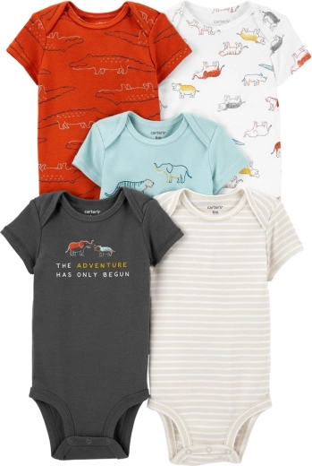 Carter’s set of short-sleeve baby bodysuits dino 5 pcs (for boys) – boy 5 pcs PRE / size 46