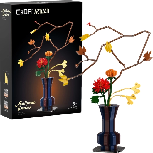 CaDA Floral Art Autumn Ember Building Set – floral arrangement 61 cm, 794 pieces