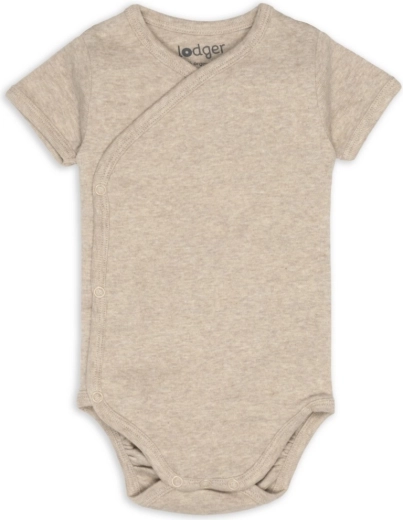 Lodger wrap bodysuit with short sleeves, melange beige, size 68