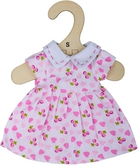 Pink dress with hearts for 28 cm doll