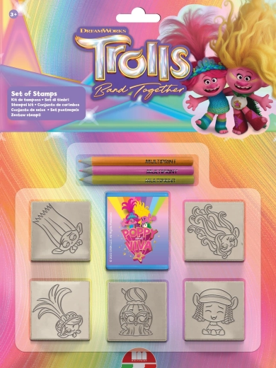 Печатна творческа комплект Trolls – 5 печата и 3 флумастера