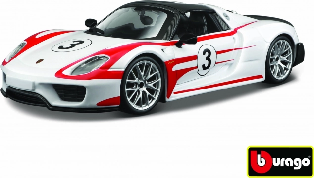Метален модел на кола 1:24 Porsche 918 Weissach – бял