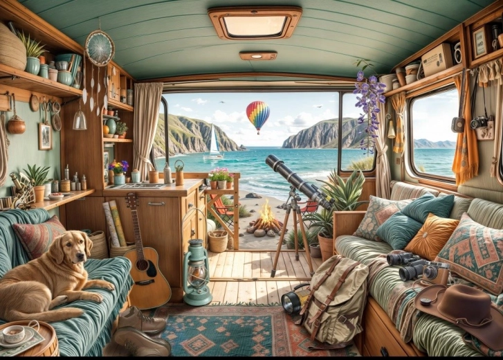 Camping by the Coast Puzzle 500 Pieces BLUEBIRD