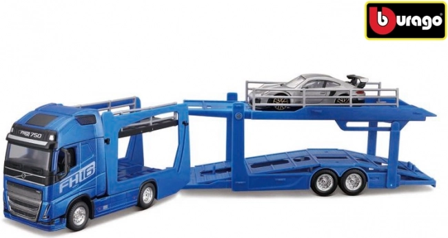 Bburago Street Fire камион с ремарке Volvo FH16 и Porsche 911 GT2 RS 1:43