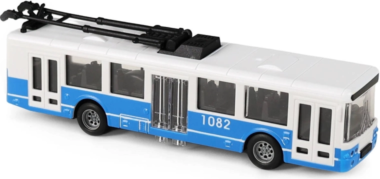 Blue City Trolleybus with Flywheel, 16 cm