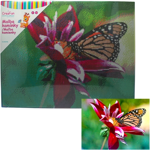 Diamond Painting – Butterfly and Flower 40 × 50 cm