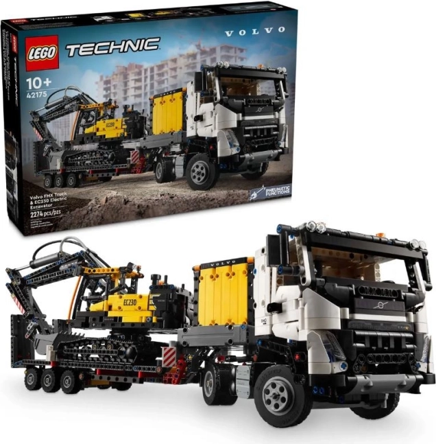 Lego Technic камион Volvo FMX и електрически багер EC230