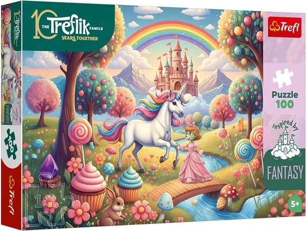 Puzzle Inspired By Fantasy Unicorn in a Sweet Fantasy 100 Pieces