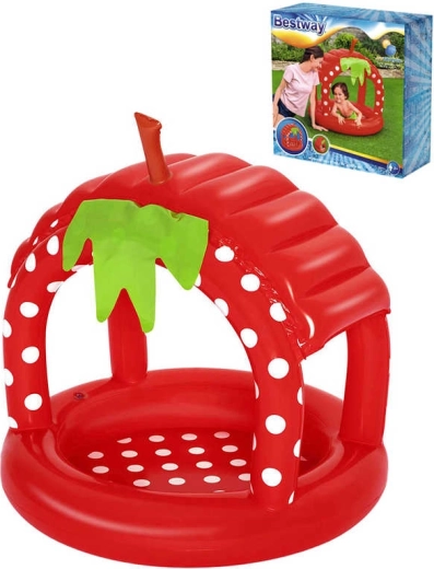 Bestway inflatable kids’ paddling pool strawberry with canopy 91 × 91 × 91 cm