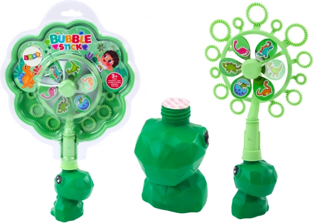 Балончета с ветрячка динозавър със зелена купичка