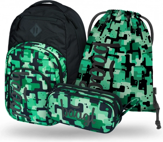 Комплект BAAGL Coolmate Green: раница, несесер, мешка