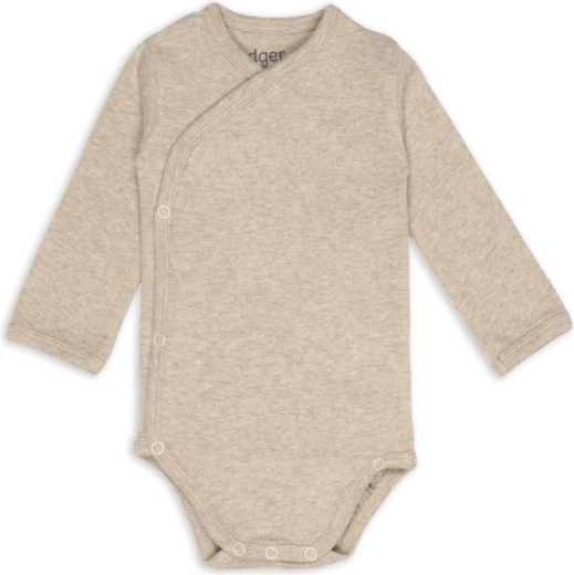 Lodger wrap bodysuit with long sleeves melange beige, size 56