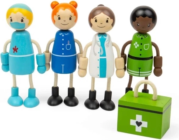 Tidlo Wooden Healthcare Worker Figures