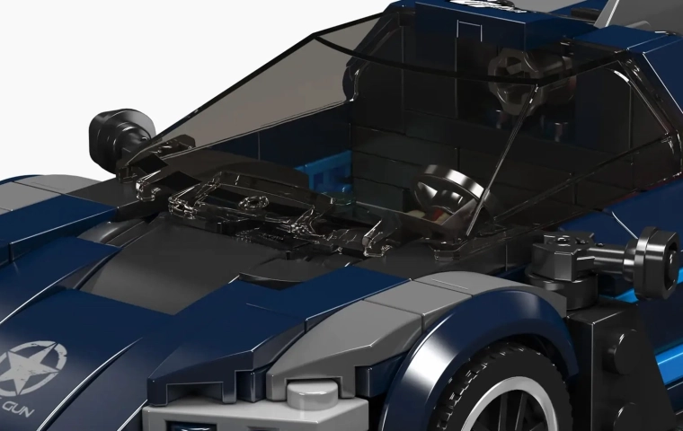 Building kit black sports car 404 pieces
