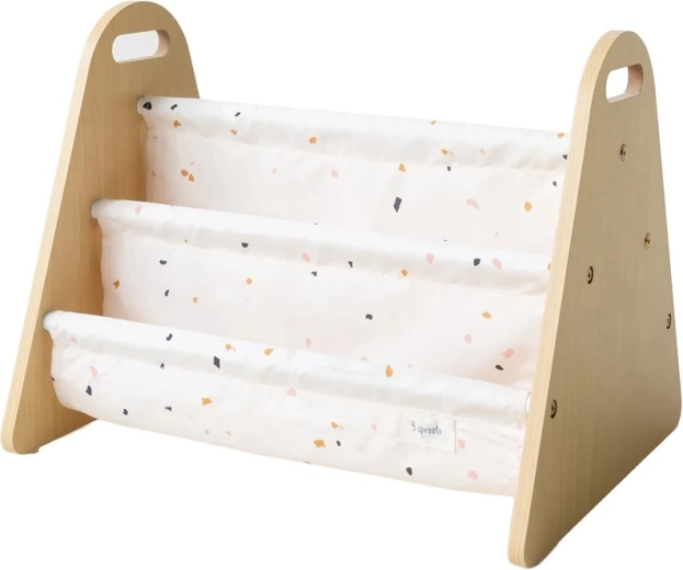 3 Sprouts двустранна стойка за книжки terrazzo cream