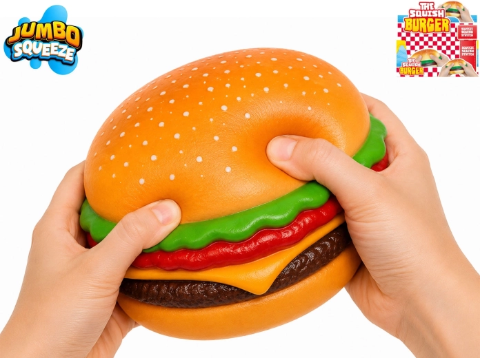 Стреч джъмбо хамбургер антистрес мачкаща играчка 12 × 12 × 5,5 см