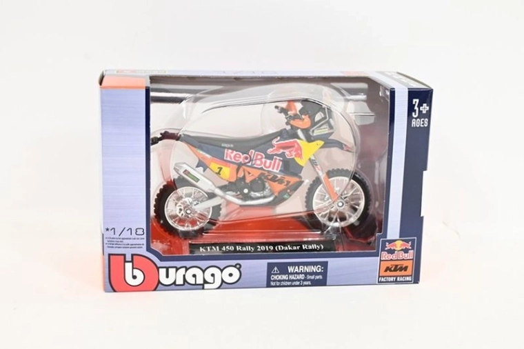 Bburago 1:18 Red Bull KTM 450 Rally Dakar 2019 (starting number 1) – motorcycle model