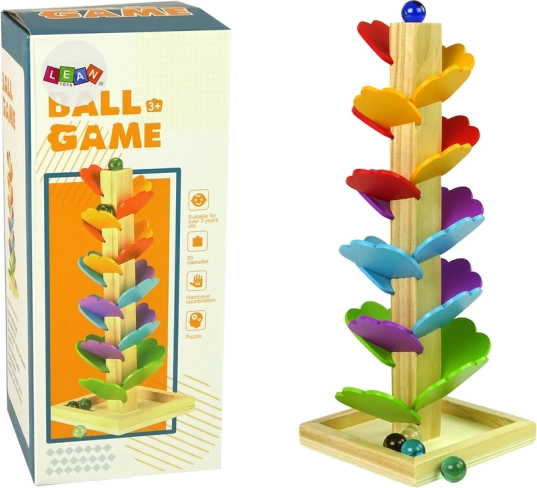 Дървено дърво писта за топчета