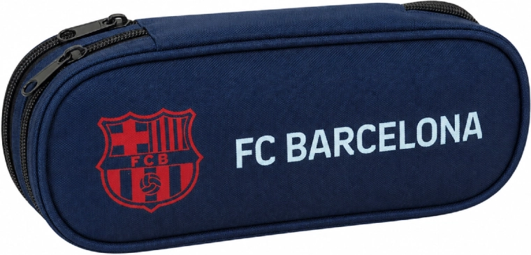 Овален училищен несесер FC Barcelona тъмносин