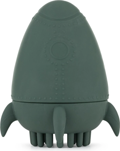 Silicone water toy with brush Petite&Mars Splashy Rocket misty green