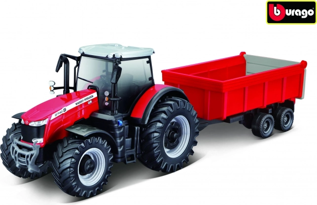 Bburago фермерски трактор Massey Ferguson 8740S с ремарке 1:50