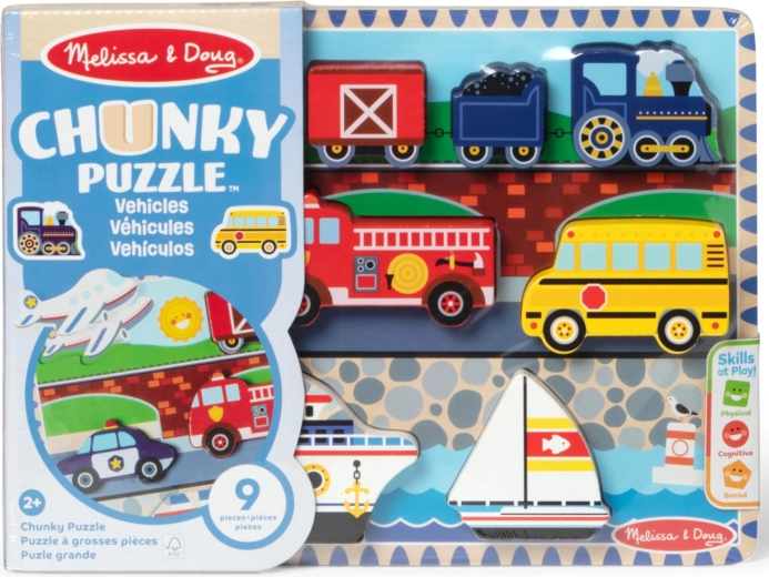 Дървен chunky пъзел „Превозни средства“ MELISSA & DOUG