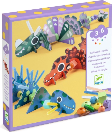 DJECO creative threading set – dinosaurs