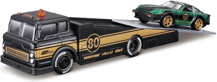 Maisto Design Elite Transport Ramp Truck and 1980 Datsun 280ZX 1:64