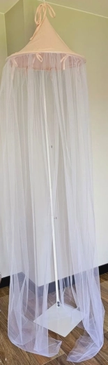 EKO балдахин над детско легло от муселин и тюл Powder Rose 250 × 300 cm