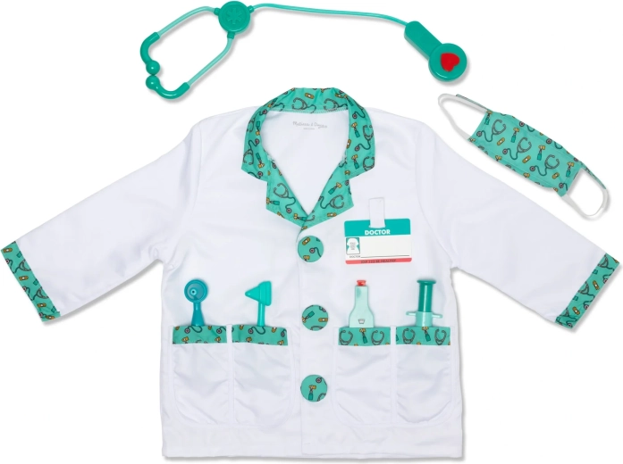 Детски лекарски костюм Melissa & Doug с аксесоари (8 части)
