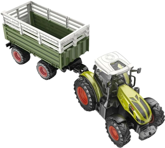 BUDDY TOYS RC трактор с преден товарач и ремарке