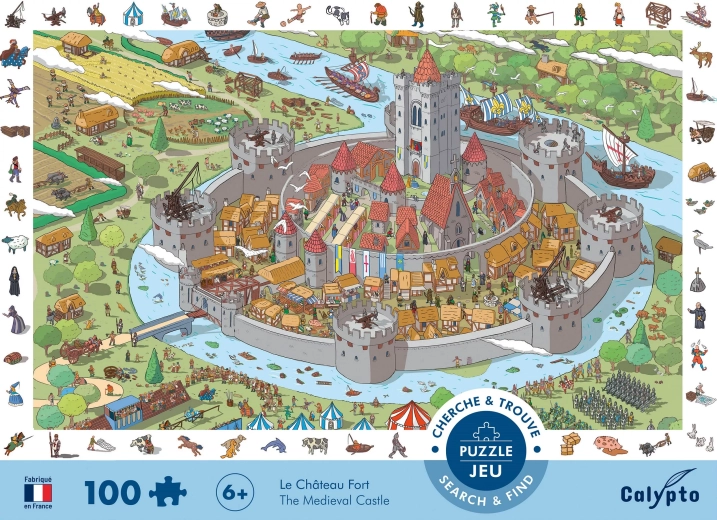 Sentosphere puzzle with a seek-and-find game at the castle (100 pieces)