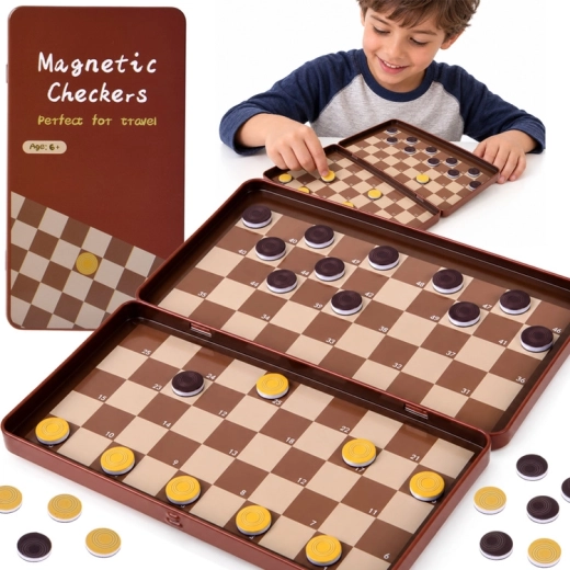 Magnetic Travel Checkers for 2 Players