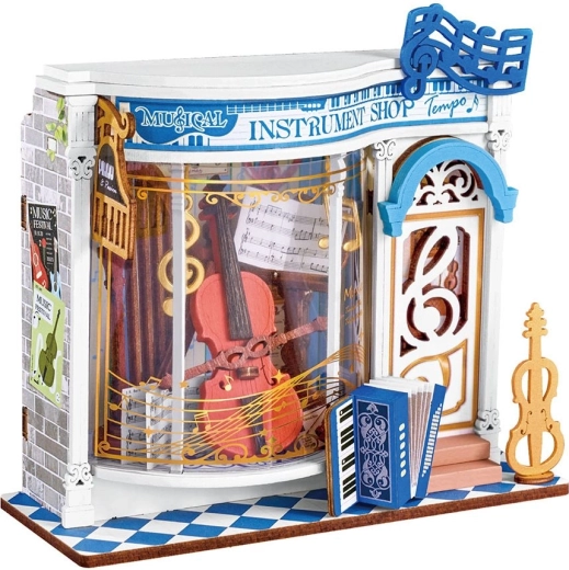 RoboTime musical instrument shop miniature – 3D wooden puzzle