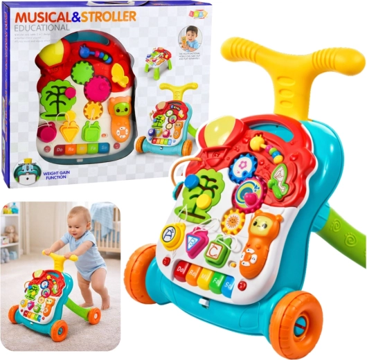 5-in-1 Walker and Activity Table with Interactive Panel – Multicolor