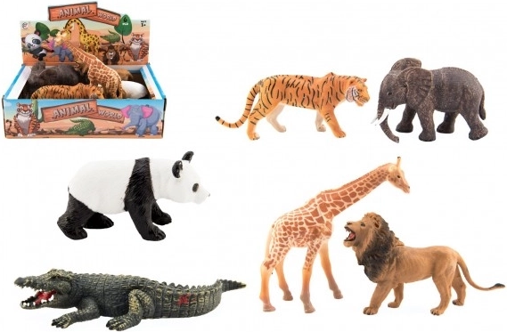 Set of Safari Animals in Plastic, 6 pcs (11–17 cm)
