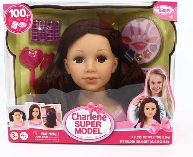 Bayer Charlene Super Model стилизираща глава брюнетка с аксесоари