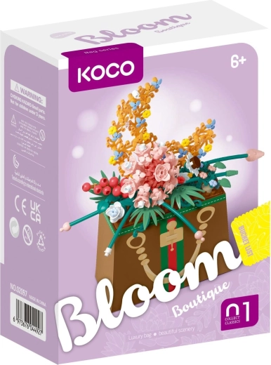 Mini KOCO building set flower in handbag, plastic, 245 pieces