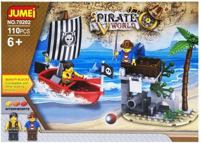 Конструктор Jumei Pirate World 110 части, пиратски кораб и стражова кула - 1 брой
