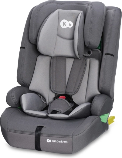 Детско столче за кола Kinderkraft Safety Fix 2 i-Size, сиво (76–150 см)