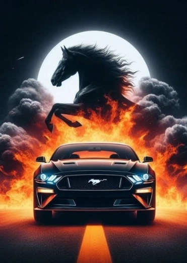Norimpex диамантено рисуване спортен автомобил Mustang 30 × 40 см