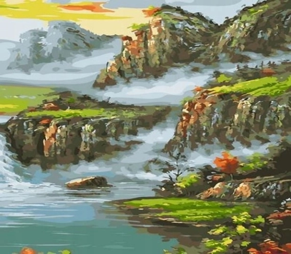Norimpex Paint by Numbers Misty Mountains 40 × 50 cm