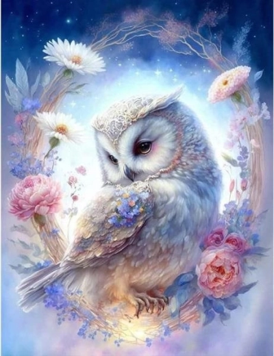Paint by Numbers White Owl 40 × 50 cm