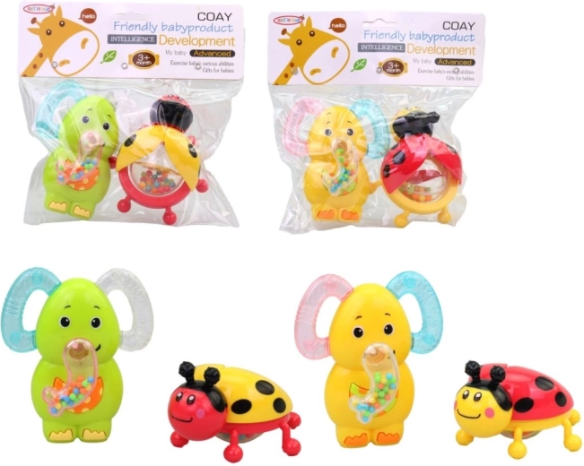 Baby Animal Rattles - 2 pcs