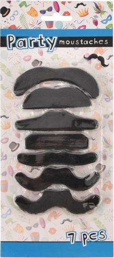 Plastic party moustaches, set of 7