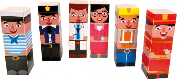 Folding wooden blocks – professions