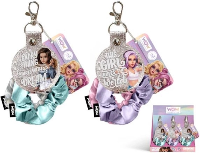Ластици за коса scrunchie с ключодържател WOW Generation